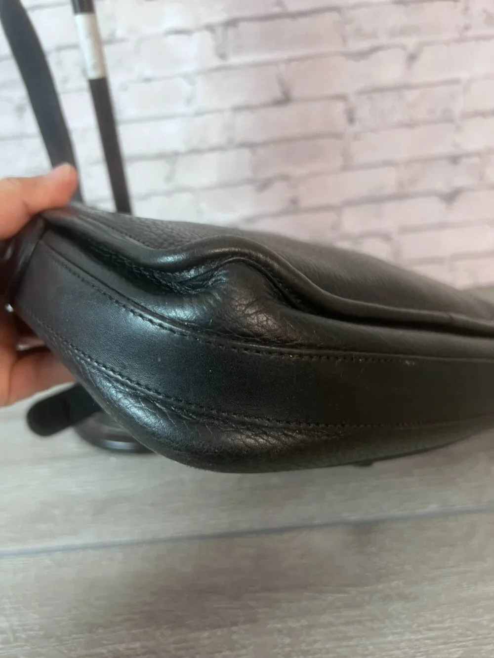 Vintage Coach 4225 Black Leather Sheridan Glenwood Shoulder Bag